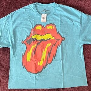 Buckle Rolling Stones womens raw hem front and back hit graphic tshirt size L